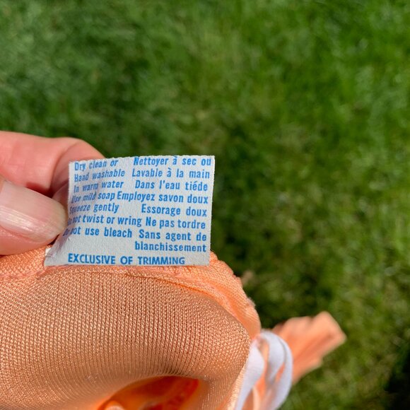 Vintage 70s Tangerine Peach Cowl Neck Wrap Halter Maxi Dress Prom Gown - Picture 11 of 16